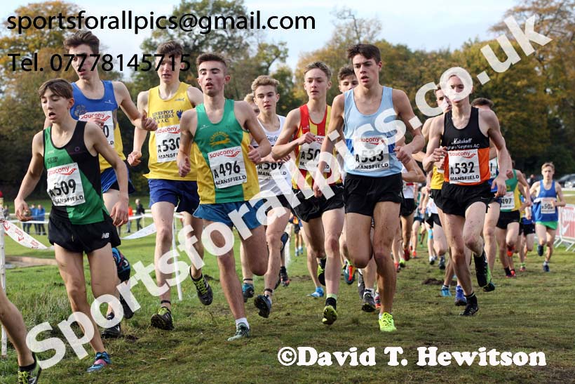 Mens under-17s National Cross Country Relay, Berry Hill Park, Mansfield. Photo:  David T. Hewitson/Sports for All Pics